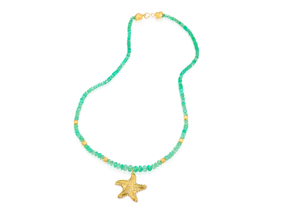 Emerald Starfish Necklace