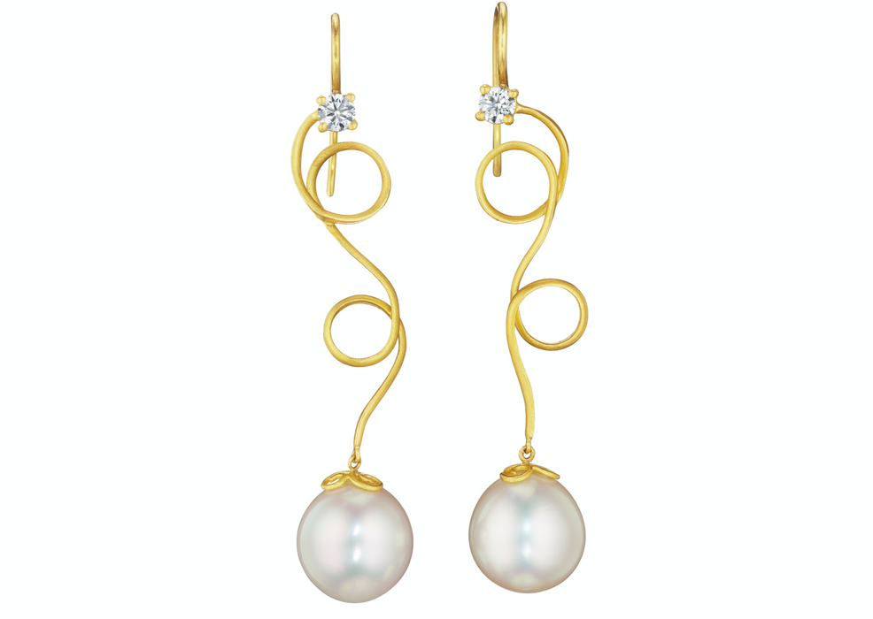 Twists and Turns South Sea Pearl Earrings