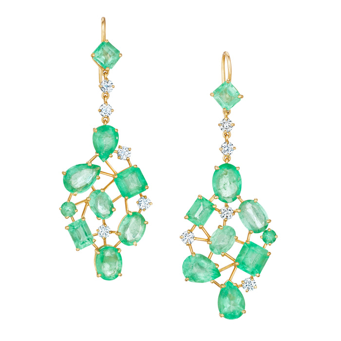 Emerald and Diamond Earrings