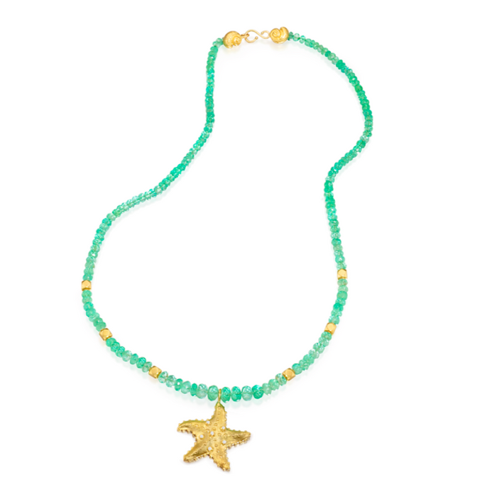 Emerald Starfish Necklace